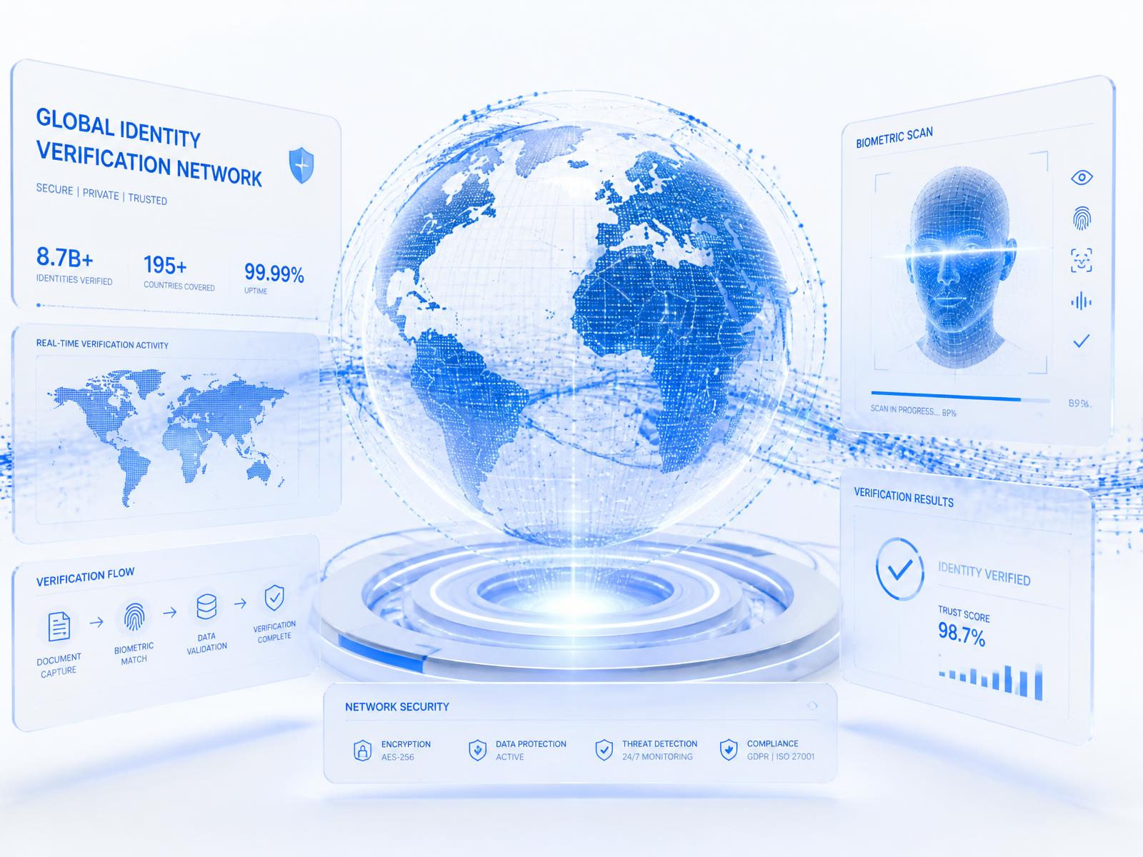 Blue KYC global identity verification network dashboard